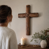 Hand-Carved Beechwood Intertwined Cross of Unity in Christ