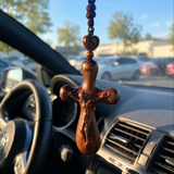 Bgcopper Rosewood Crucifix of Jesus' Passion (Necklace & Car Charm Options)