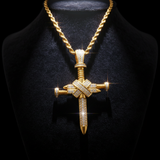 Iced Nail Cross Pendant Necklace – Faith, Strength & Dazzling Luxury