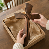 Modern Wooden Wall Cross: A Contemporary Symbol of Faith & Craftsmanship - size and finish detail