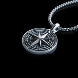 Handmade S925K Silver Compass Pendant Necklace - BGCOPPER