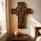 The Ascension Cross - Hand-Carved Jesus Crucifix with Holy Spirit Dove