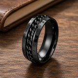 Men’s Faith Spinner Chain Ring – 8mm Titanium Steel Rotating Christian Band