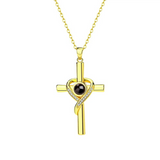 S925K Silver Cross Necklace: Faith and Romance Converge in Light and Shadow