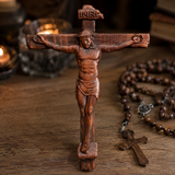 Sacred Art Solid Wood Crucifix - side view