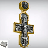 Orthodox S925K Silver Double-Sided Engraved Jesus Christ Crucified and Saints Orthodox Necklace - BGCOPPER