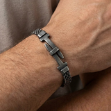 Nails‑Shaped Cross Mesh Chain Stainless Steel Bracelet - craftsmanship detail