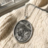 S925 Jesus Carrying the Cross Sacred Heart Pendant Necklace