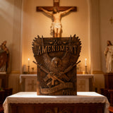 Handcrafted Solid Wood Wall Art - Commemorating the Second Amendment