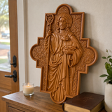 God's Shepherd religious gift Wooden carved chrirstian wall art