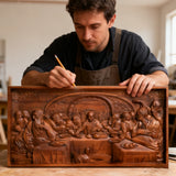 Bgcopper Last Supper Religious Carving Icons Gifts Wood Carving Religious Wood Wall Art