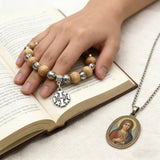 Our Lady of Mary Pendant Royal Blue Pearl Rosary Bracelet: A Wrist-Worn Reminder of Grace - craftsmanship detail