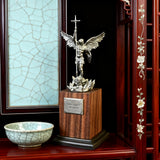 The size is only 153mm. Archangel Michael Statue: A Resin Symbol of Divine Protection & Spiritual Strength