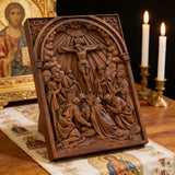 Handcarved Beechwood Crucifix Relief — Let His Sacrifice Settle Into Your Days
