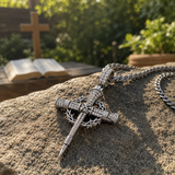 Nail Cross Crown of Thorns Necklace – Faith, Redemption & Timeless Strength - product view