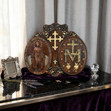Miraculous Medal Wood Carving Decor - Medal of Our Lady of Graces