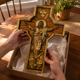 The Ascension Cross - Hand-Carved Jesus Crucifix with Holy Spirit Dove