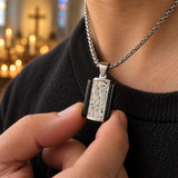 Geometric Faith Pendant Necklace – Titanium Steel Men's Necklace