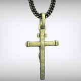 Jesus Crucifixion S925K Silver Crucifix Pendant- with 5mm Titanium Cuban Chain - BGCOPPER