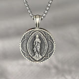 Immaculate Virgin Mary Pure Tin Necklace,the patron saint of USA、Brazil - BGCOPPER