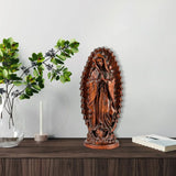 Our Lady of Guadalupe Round Wooden Tabletop Ornament - BGCOPPER