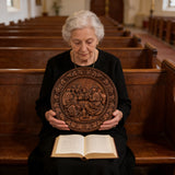 The Last Supper Round Wooden Sculpture