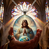 “Divine Jesus” Christian Necklace – A Symbol of Faith, Protection, and God’s Universal Love