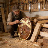 Jesus Crown of Thorns Jesus Inlaid Sacred Heart Crucifix Wooden Sculpture