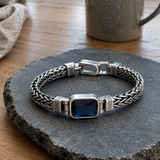 Vintage Sapphire Braided Copper Bracelet - size and finish detail