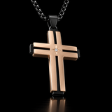 Layered Cross Necklace – Titanium Steel Christian Pendant