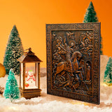 Saint George and the Dragon Wooden Carved - religious Wall decor icon christian gift for men - BGCOPPER