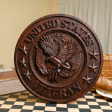 "I'm a Veteran" Roundel Woodcarving - A Tribute to All Veterans - BGCOPPER