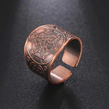 Amaxer Metatron’s Cube Ring for Men Stainless Steel Vintage Sacred Geometry Spiritual Protection Amulet Ring Statement Band for Men Women - BGCOPPER