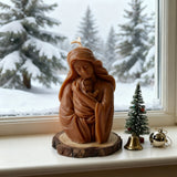Virgin Mary holding the infant Jesus craft candle