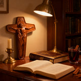 šÆļø Joan of Arc Cross Wood Carving ā Our Lady of Sorrows / Crucifix