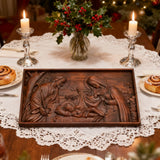 Krippe Holz geschnitzte Plakette, religiöses Wand dekor, Weihnachts geschenk