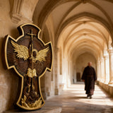 Archangel Michael Solid wood carving gift - Hand carved from a whole piece of wood