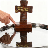 Ornate "Love" "Faith" "Hope" Wooden Cross, Solid Wood Cross