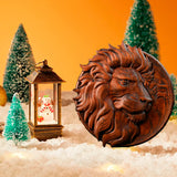 Round Lion Seal Wooden Wall Decoration - BGCOPPER