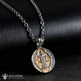 St. Benedict Home Blessing Titanium Steel Pendant