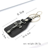 St.Benedict Guadalupe Miraculous Medal Keyrings Leather Car Key Chains - BGCOPPER