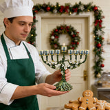 Vintage Vine & Flower 9-Branch Jewish Menorah