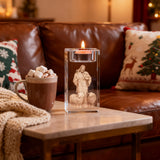 Jesus Crystal Engraved Candle Holder: Light & Faith in One