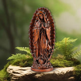Our Lady of Guadalupe Round Wooden Tabletop Ornament - BGCOPPER