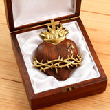 Holy Family Three Sacred Hearts Wooden Wall Decoration