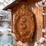 Holzfarbe Drei Heilige Herzen der Heiligen Familie Wandbehang Kunstwerk Personalisiertes religiöses Geschenk