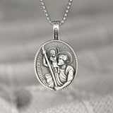 Pure Tin ST CHRISTOPHER CHRISTIAN necklace/The patron saint of athletes, sailors, ferrymen and travelers - BGCOPPER