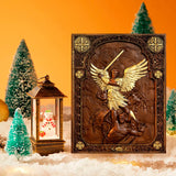 Archangel Michael natural solid wood religious wood carving - The Holy Sword Slays Demons - BGCOPPER