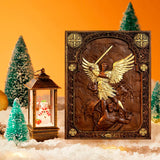 Archangel Michael natural solid wood religious wood carving - The Holy Sword Slays Demons - BGCOPPER