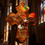 American Eagle Wooden Cross – God Bless America
